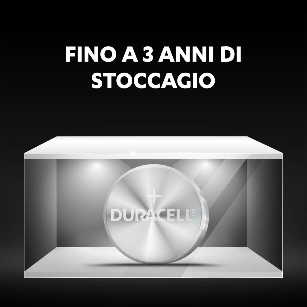 Le batterie per monete Duracell con ossido d'argento 371/370 rimangono fresche e alimentate per un massimo di 3 anni in condizioni di conservazione ambientale